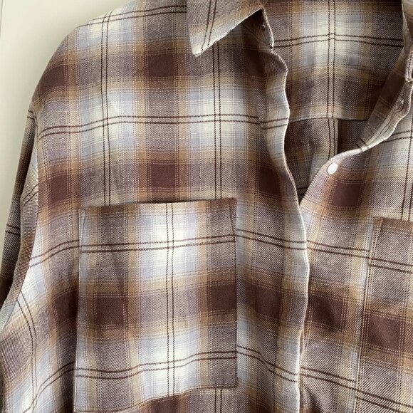Dynamite Brown Plaid Shirt - Picture 2 of 4